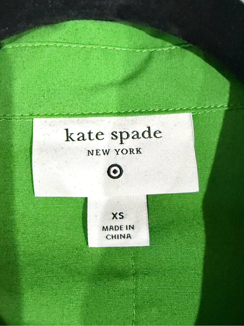 Women's Ribbon Short Sleeve Midi Shirtdress Kate Spade Target Green Women’s XS